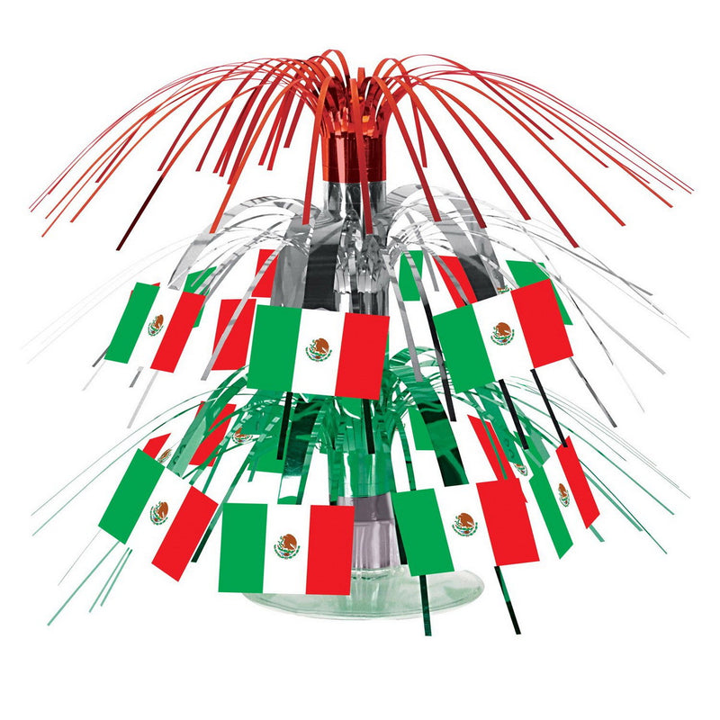 Mexican Flag Mini Cascade Centerpiece – 7½" – (1/Pkg) by Beistle for Fiesta and Cinco de Mayo Icon Cascades