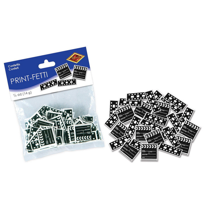Clapboard & Filmstrip Print-Fetti – (½ Oz/Pkg) by Beistle for Awards Night Fanci-Fetti