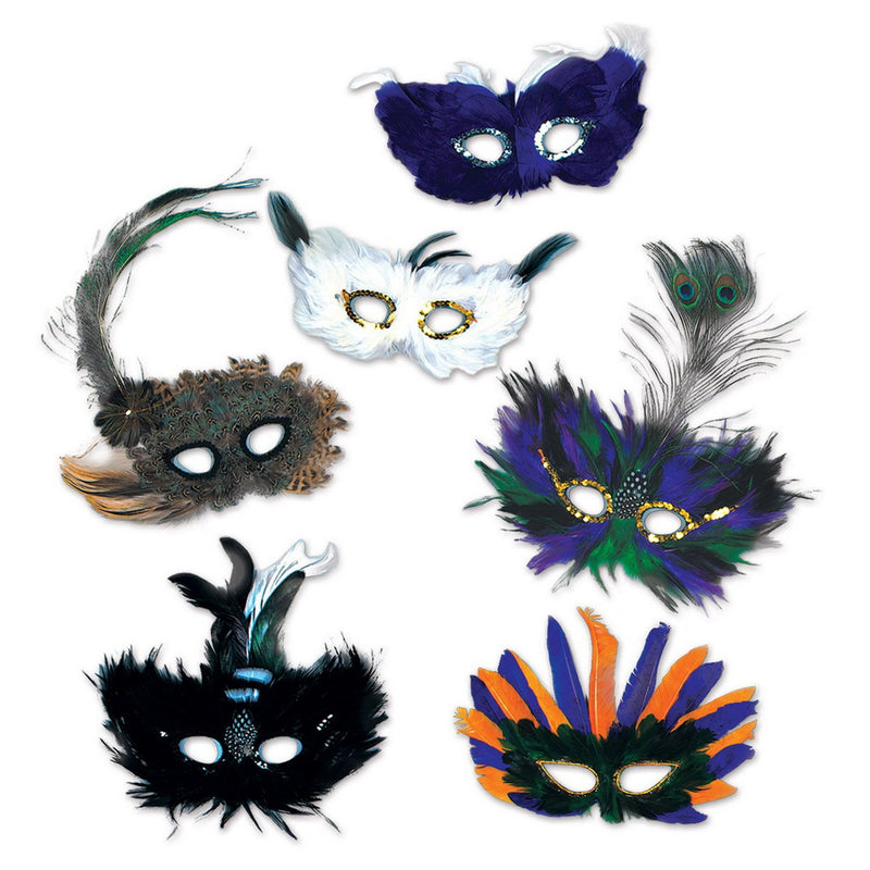 Majestic Masks – (1/Pkg) by Beistle for Mardi Gras Feather