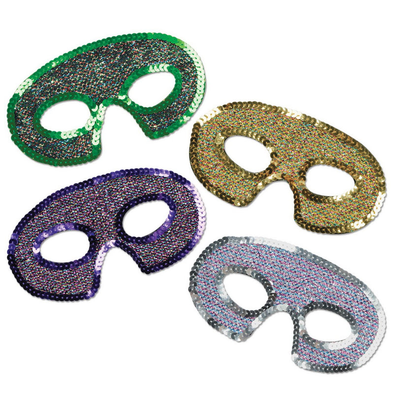 Sequin-Lame Half Masks – (1/Pkg) by Beistle for Mardi Gras Novelty