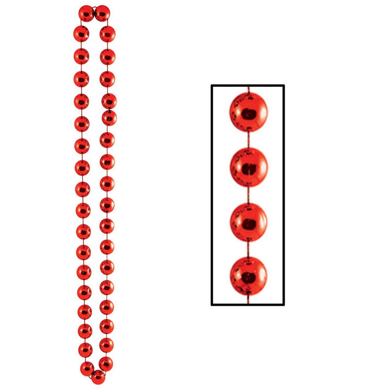 Jumbo Party Beads – 22mm x 40" – (1/Card) by Beistle for General occasion Round Party Beads