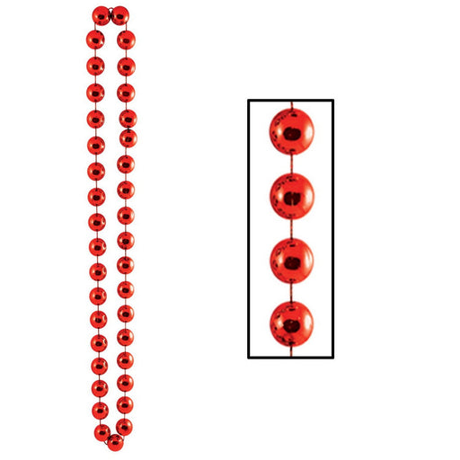 Jumbo Party Beads – 22mm x 40" – (1/Card) by Beistle for General occasion Round Party Beads
