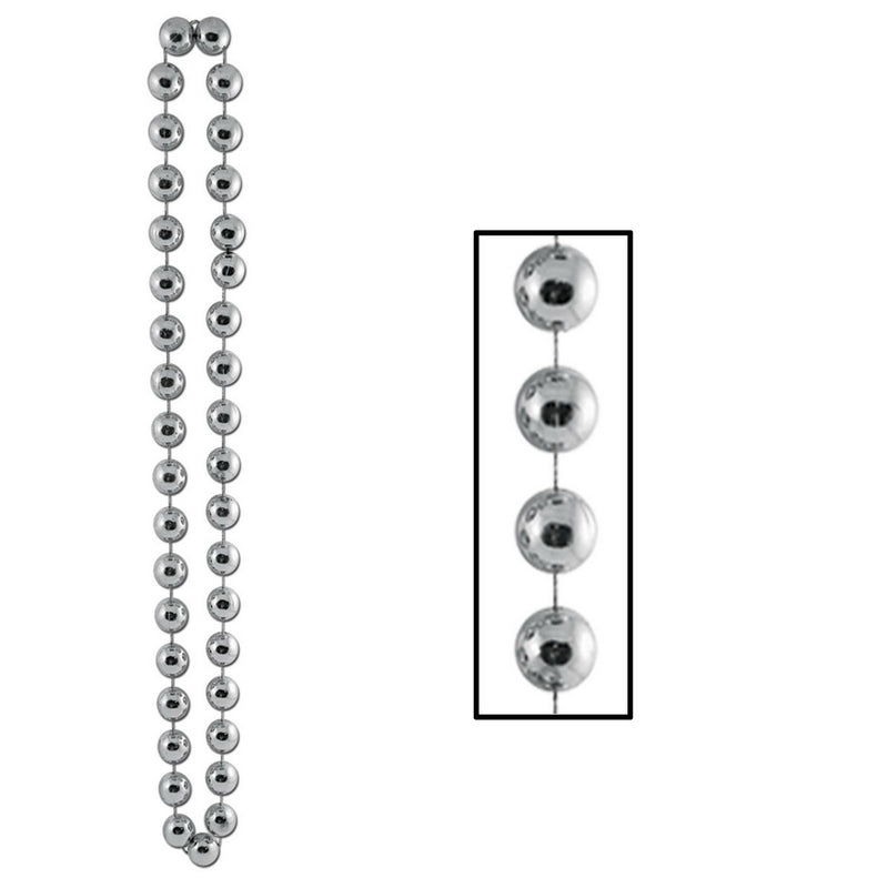 Jumbo Party Beads – 22mm x 40" – (1/Card) by Beistle for General occasion Round Party Beads