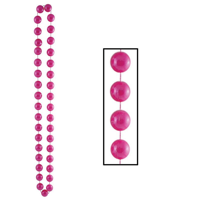 Jumbo Party Beads – 22mm x 40" – (1/Card) by Beistle for General occasion Round Party Beads