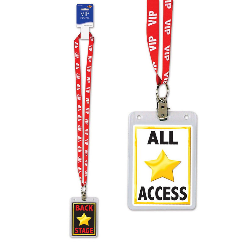 VIP Party Pass – 25" – (1/Card) by Beistle for Awards Night Lanyards