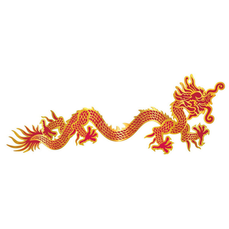 Jointed Foil Dragon – 3' – (1/Pkg) by Beistle for Chinese New Year Printed One Side