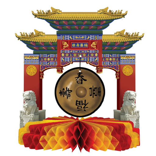 Asian Gong Centerpiece – 9" – (1/Pkg) by Beistle for Chinese New Year Tissue