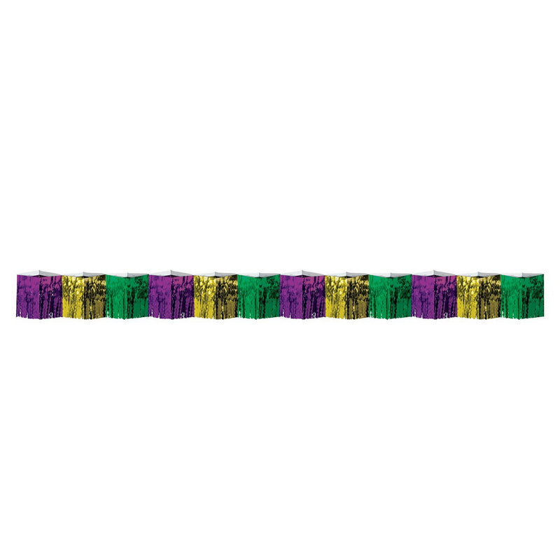 2-Ply Diamond Metallic Fringe Drape – 12" x 12' – (1/Pkg) by Beistle for Mardi Gras Drapes