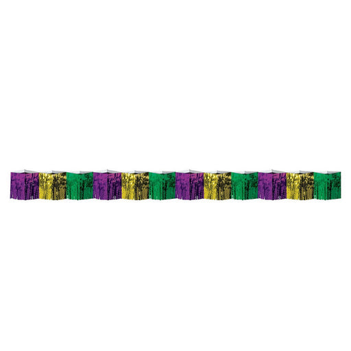 2-Ply Diamond Metallic Fringe Drape – 12" x 12' – (1/Pkg) by Beistle for Mardi Gras Drapes