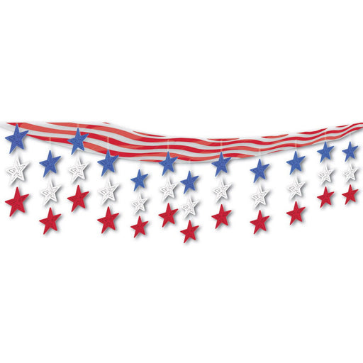 Stars & Stripes Ceiling Decor – 12" x 12' – (1/Pkg) by Beistle for Patriotic Ceiling Décor