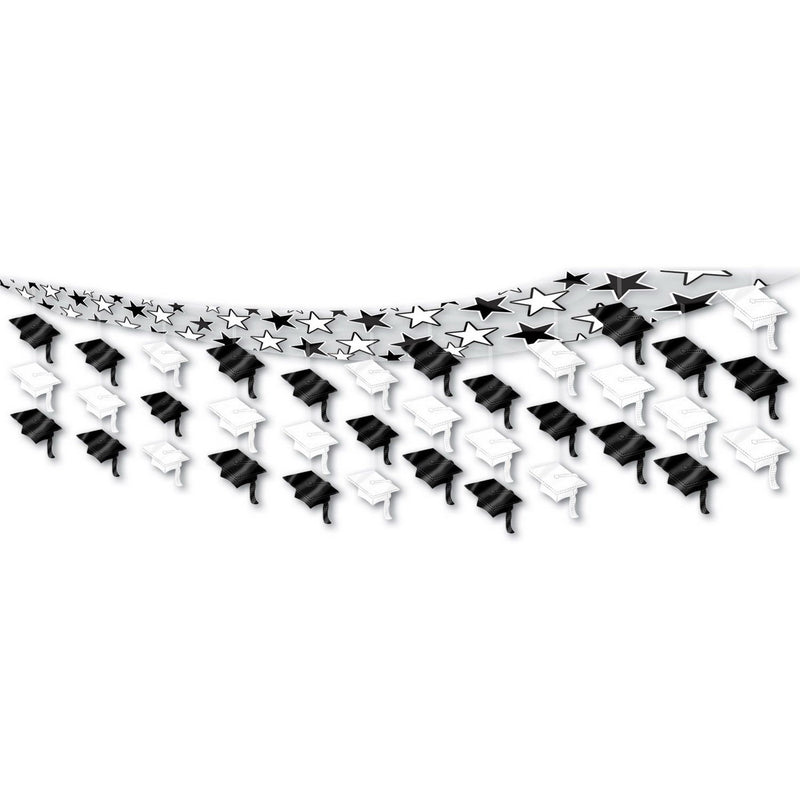 Graduate Cap Ceiling Decor – 12" x 12' – (1/Pkg) by Beistle for Graduation Ceiling Décor