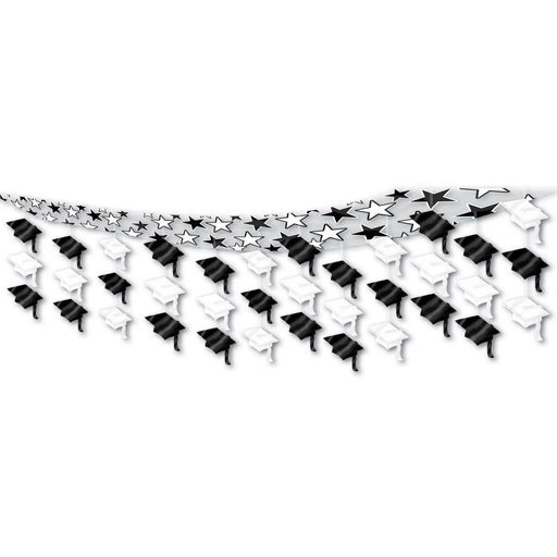 Graduate Cap Ceiling Decor – 12" x 12' – (1/Pkg) by Beistle for Graduation Ceiling Décor