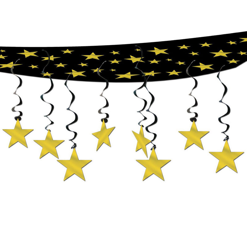 The Stars Are Out Ceiling Decor – 12" x 12' – (1/Pkg) by Beistle for New Years Ceiling Décor