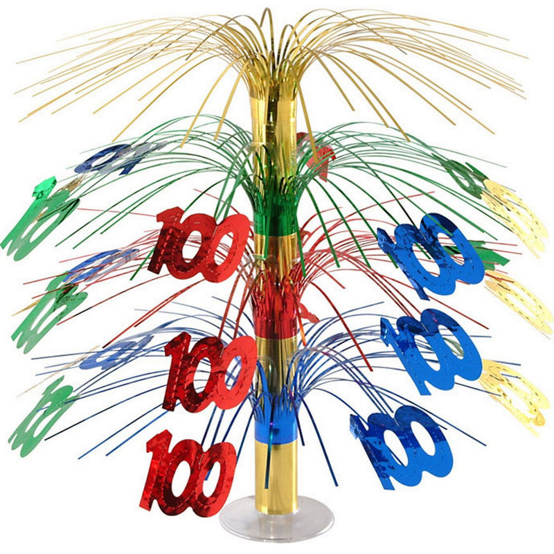 "100" Cascade Centerpiece – 18" – (1/Pkg) by Beistle for Age-specific birthday Icon Cascades