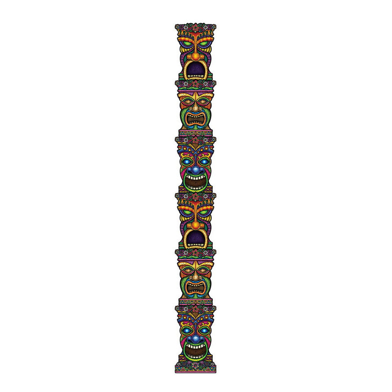 Jointed Tiki Totem Pole – 7' – (1/Pkg) by Beistle for Luau Printed Both Sides