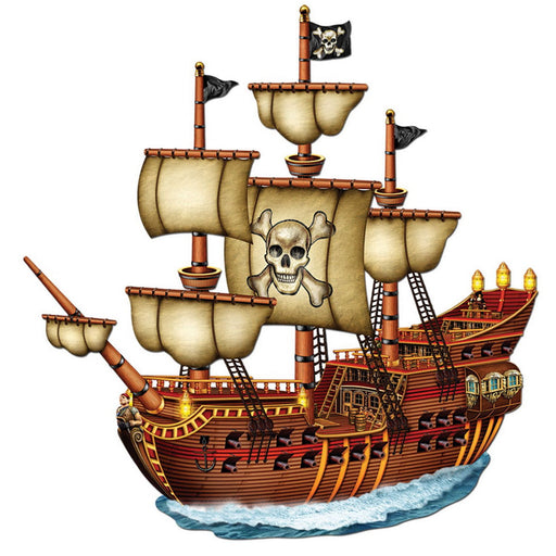 Jointed Pirate Ship – 31" – (1/Pkg) by Beistle Printed Both Sides