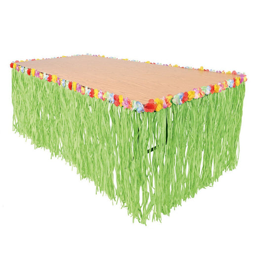 Artificial Grass Table Skirting – 30" x 9' – (1/Pkg) by Beistle for Luau Table Skirts - Plastic