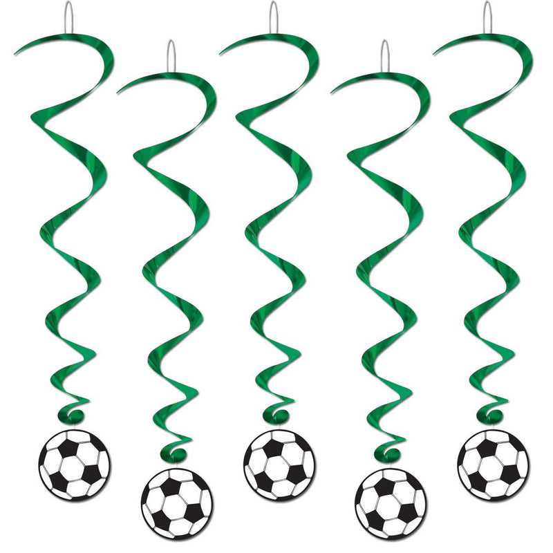 Soccer Ball Whirls – 3' 4" – (5/Pkg) by Beistle