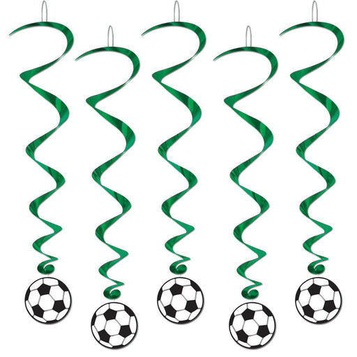 Soccer Ball Whirls – 3' 4" – (5/Pkg) by Beistle