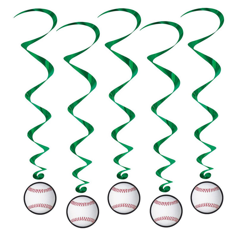 Baseball Whirls – 3' 4" – (5/Pkg) by Beistle