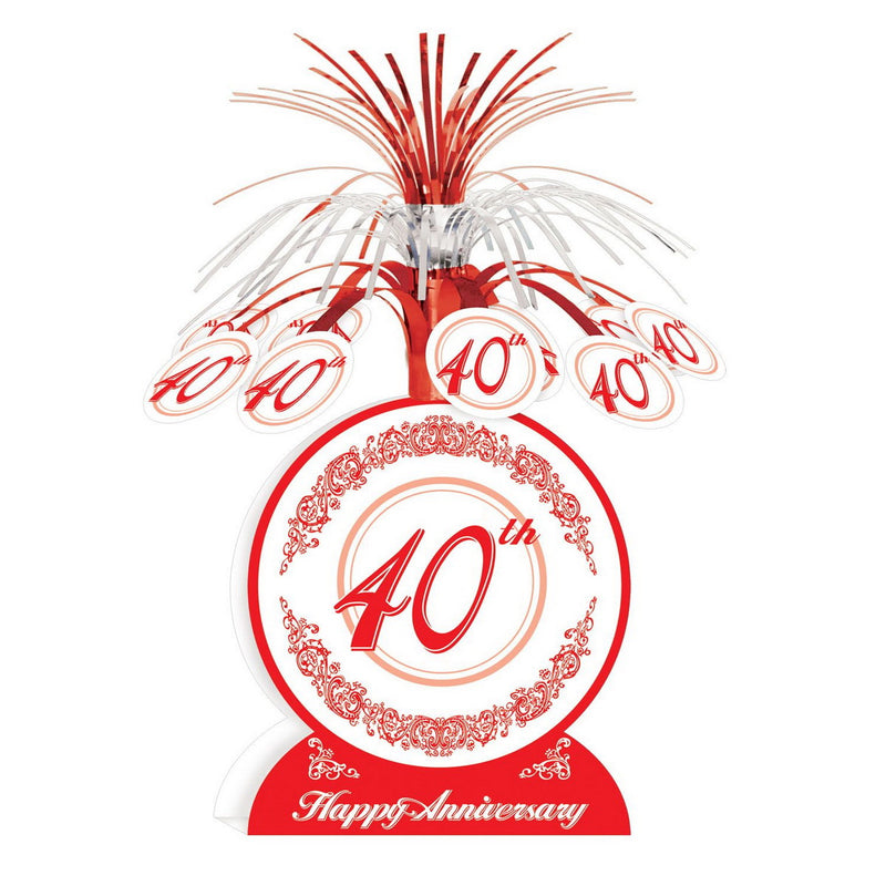 "40th" Anniversary Centerpiece – 13" – (1/Pkg) by Beistle Cascades