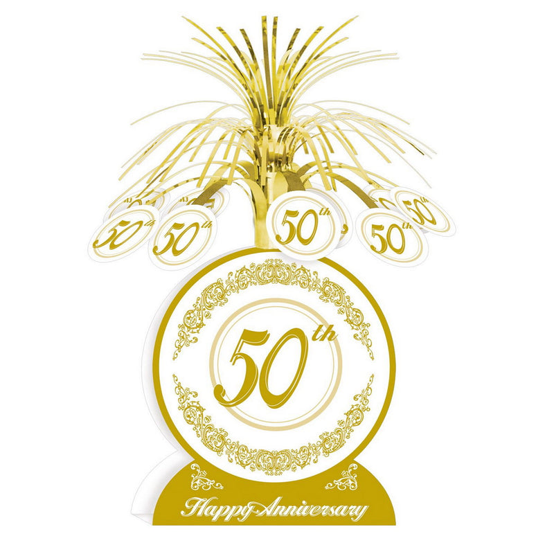 "50th" Anniversary Centerpiece – 13" – (1/Pkg) by Beistle Cascades