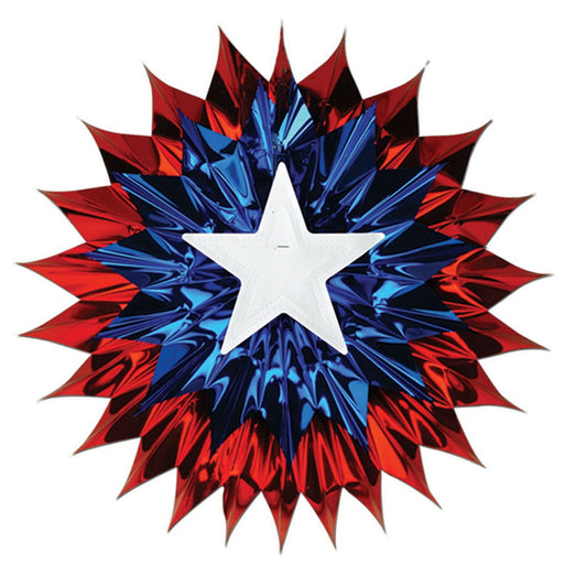 Patriotic Fan-Burst – 15" – (1/Pkg) by Beistle Metallic