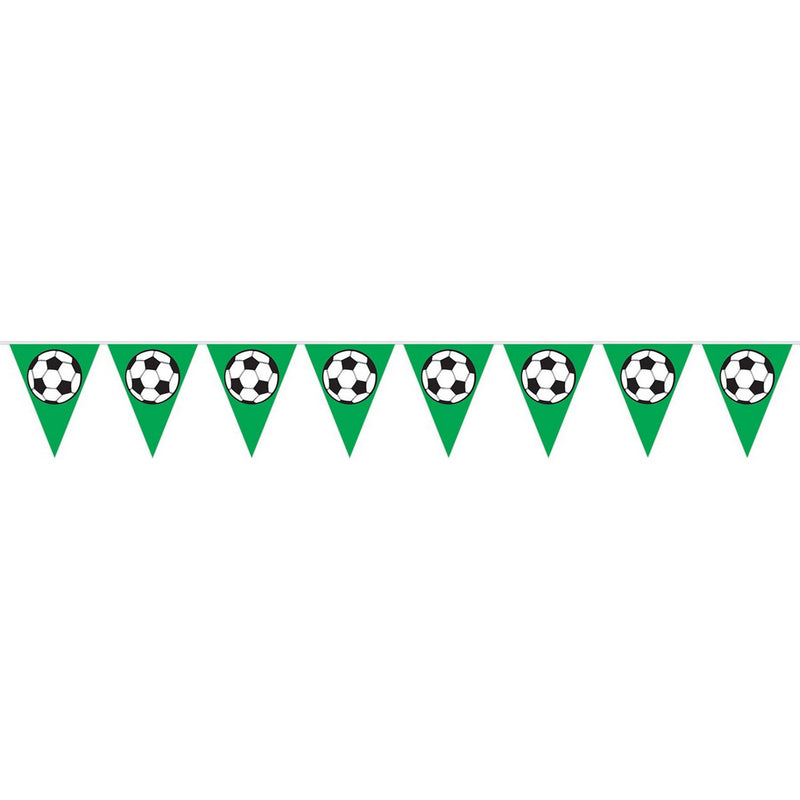 Soccer Ball Pennant Banner – 11" x 12' – (1/Pkg) by Beistle Pennant Banners