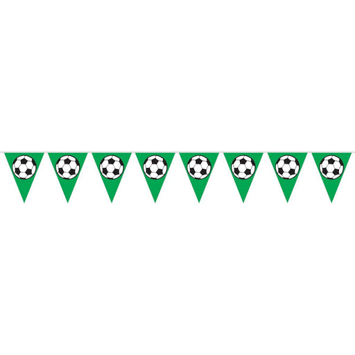 Soccer Ball Pennant Banner – 11" x 12' – (1/Pkg) by Beistle Pennant Banners