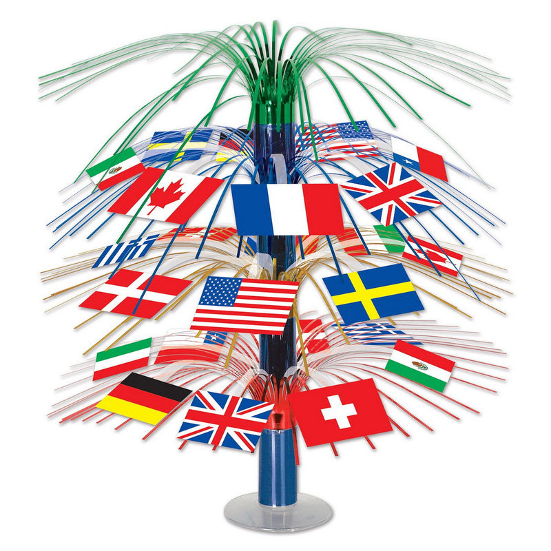 International Flag Cascade Centerpiece – 18" – (1/Pkg) by Beistle Icon Cascades