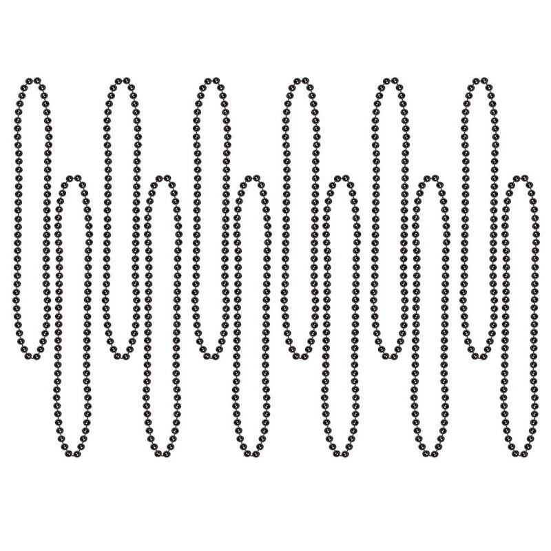 Party Beads - Small Round – 7mm x 33" – (12/Card) by Beistle for General occasion Round Party Beads