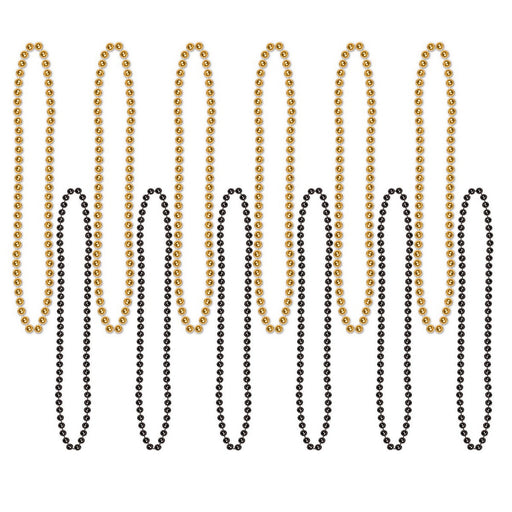 Party Beads - Small Round – 7mm x 33" – (12/Card) by Beistle for General occasion Round Party Beads