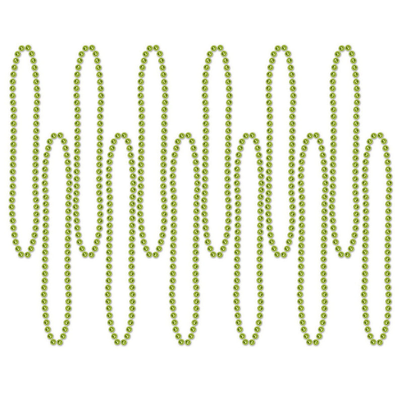 Party Beads - Small Round – 7mm x 33" – (12/Card) by Beistle for General occasion Round Party Beads