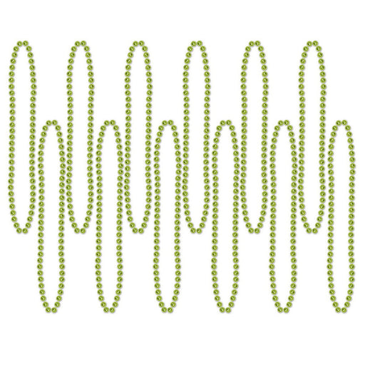Party Beads - Small Round – 7mm x 33" – (12/Card) by Beistle for General occasion Round Party Beads