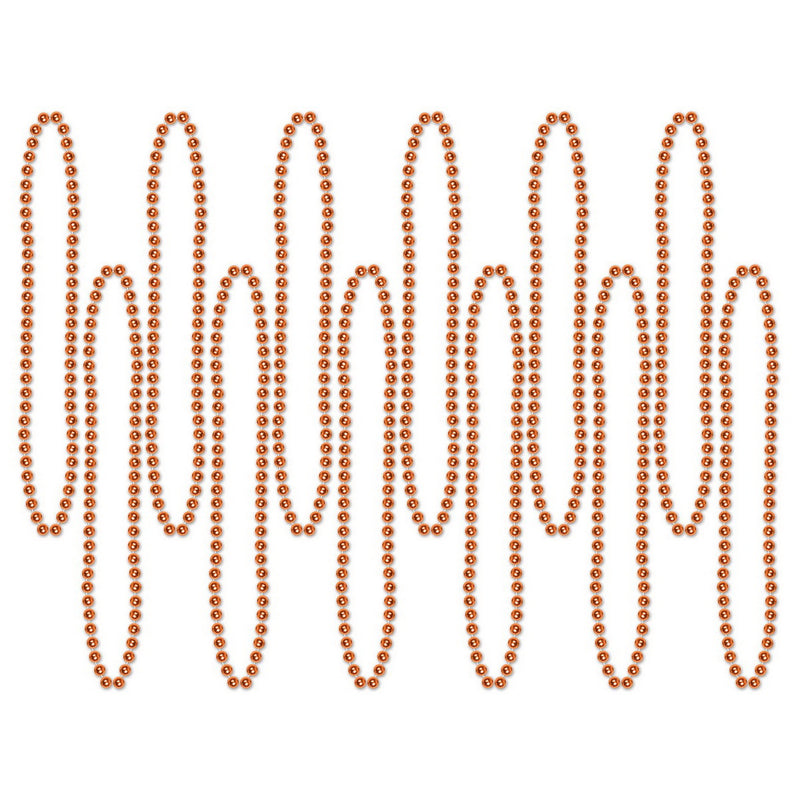 Party Beads - Small Round – 7mm x 33" – (12/Card) by Beistle for General occasion Round Party Beads