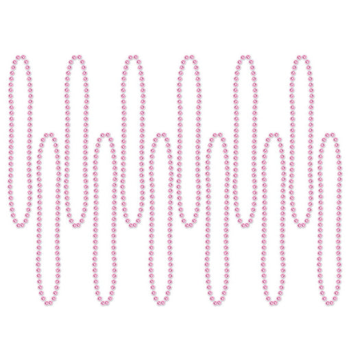 Party Beads - Small Round – 7mm x 33" – (12/Card) by Beistle for General occasion Round Party Beads