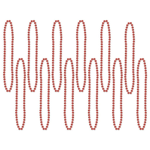 Party Beads - Small Round – 7mm x 33" – (12/Card) by Beistle for General occasion Round Party Beads