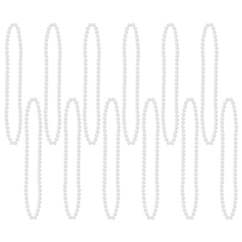 Party Beads - Small Round – 7mm x 33" – (12/Card) by Beistle for General occasion Round Party Beads
