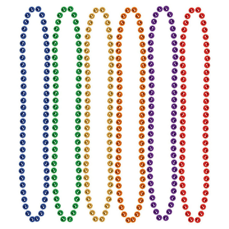 Bulk Party Beads - Small Round – 7mm x 33" by Beistle for General occasion Round Party Beads