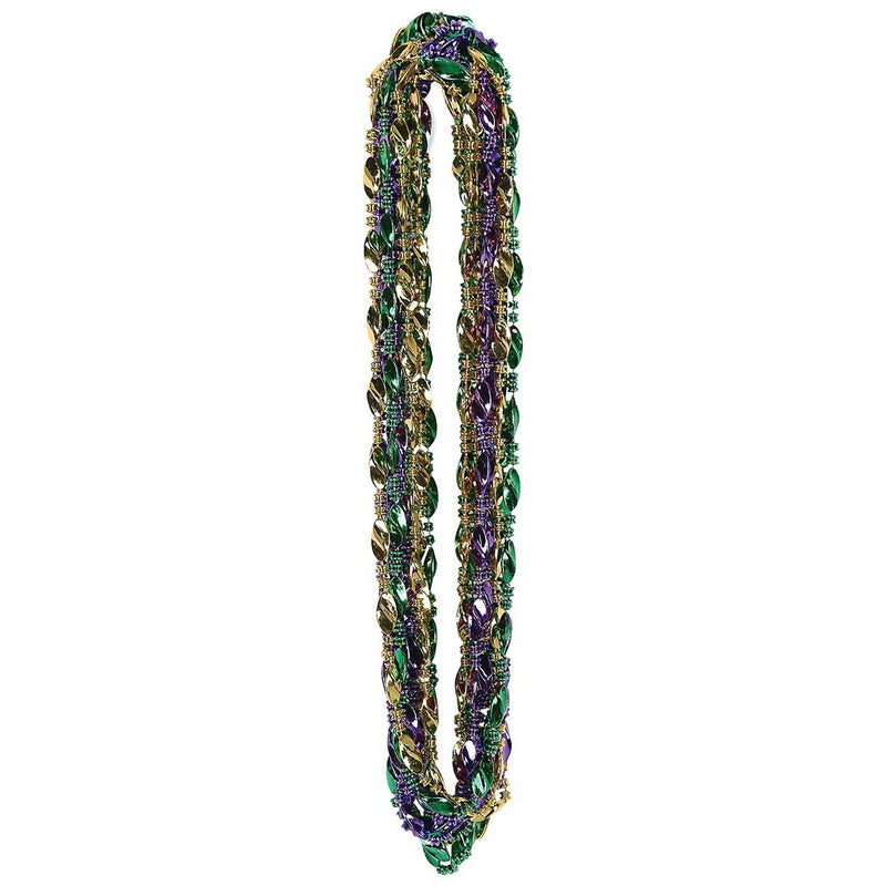 Mardi Gras Twist Beads – 33" – (12/Card) by Beistle Novelty Beads