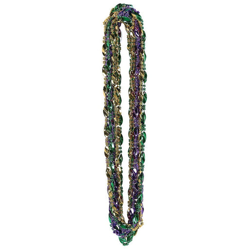 Mardi Gras Twist Beads – 33" – (12/Card) by Beistle Novelty Beads