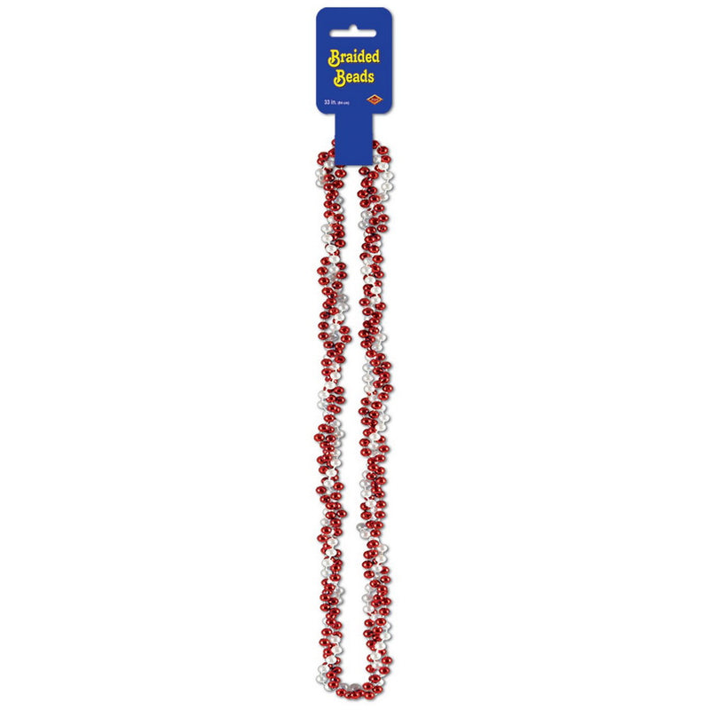 Braided Beads – 33" – (1/Card) by Beistle for General occasion Round Party Beads