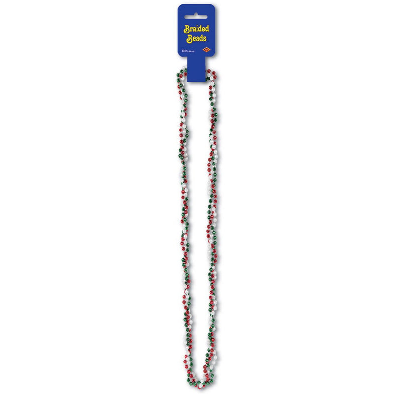 Braided Beads – 33" – (1/Card) by Beistle for Fiesta and Cinco de Mayo Round Party Beads