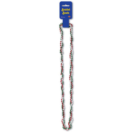 Braided Beads – 33" – (1/Card) by Beistle for Fiesta and Cinco de Mayo Round Party Beads