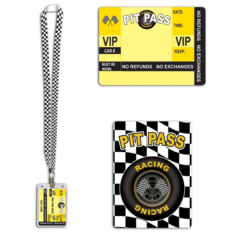 Racing Pit Pass – 25" – (1/Card) by Beistle Lanyards