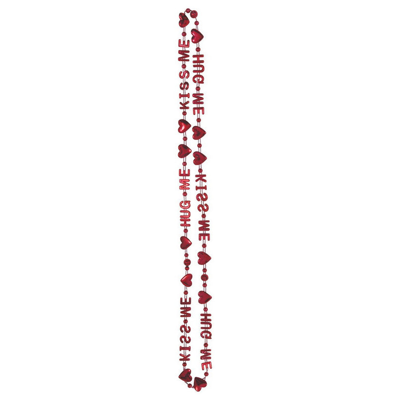 Hug Me, Kiss Me Beads-Of-Expression – 36" – (1/Card) by Beistle for Valentines Novelty Beads