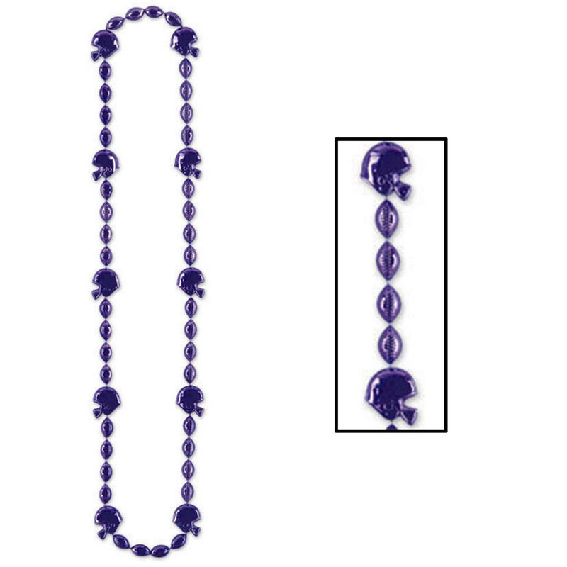 Football Beads – 36" – (1/Card) by Beistle Novelty Beads