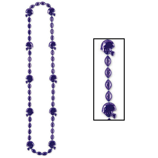 Football Beads – 36" – (1/Card) by Beistle Novelty Beads