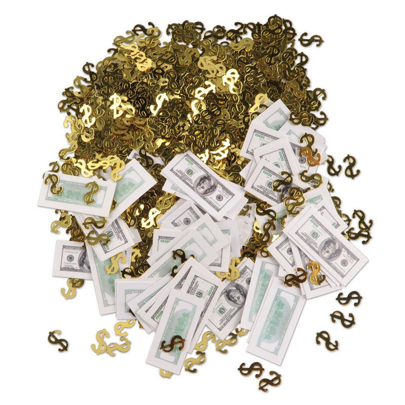 Big Bucks Print-Fetti – (½ Oz/Pkg) by Beistle for Casino Fanci-Fetti