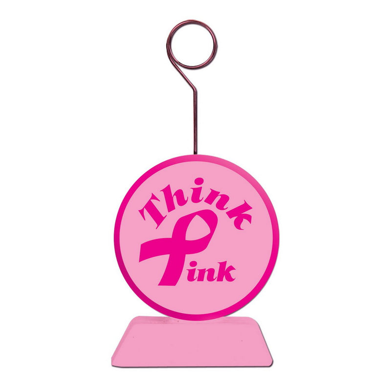 Pink Ribbon Photo/Balloon Holder – 6 Oz by Beistle Balloon/Photo Holders